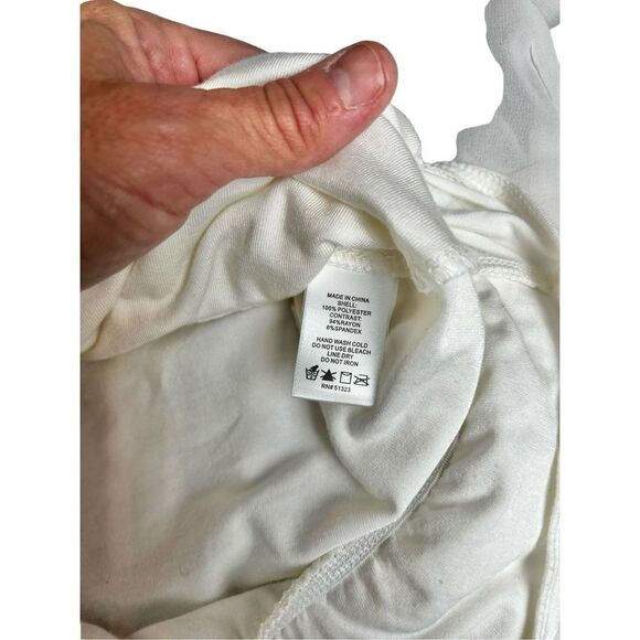 1 State Ladies Transparent Pearl white Bodysuit blouse size M NWT - Picture 7 of 15
